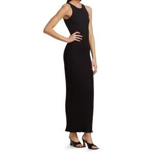 Simon Miller Lani Dress Ribbed Maxi Sleeveless Tank Black Stretch